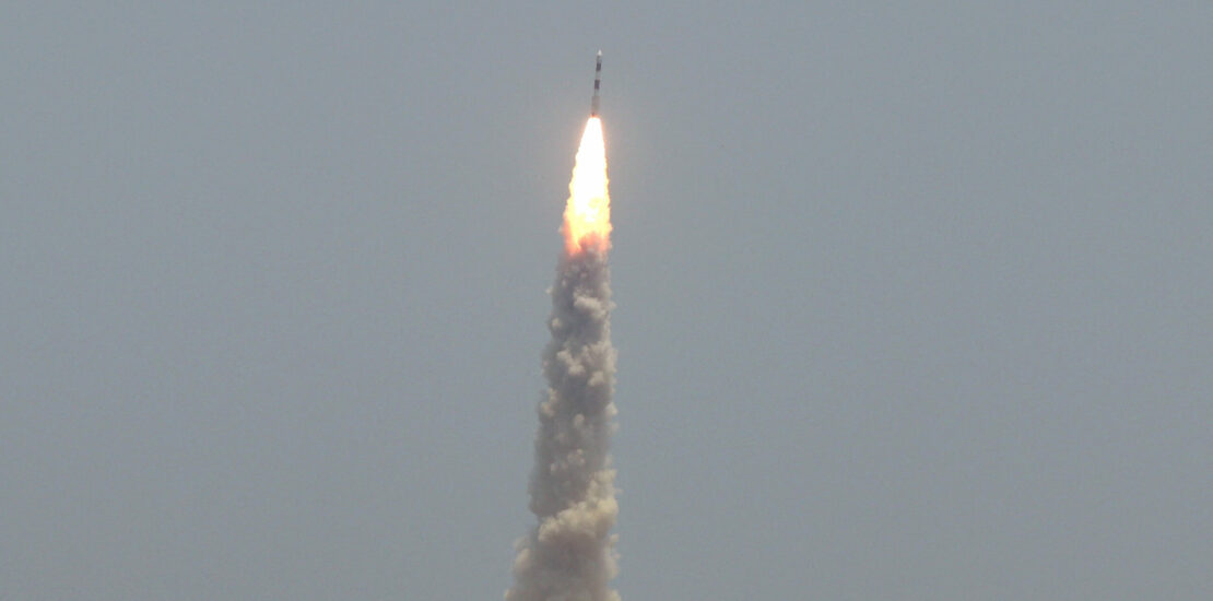 India's PSLV-C57 rocket launches, transporting the Aditya-L1 spacecraft from the Satish Dhawan Space Centre in Sriharikota, India, on September 2, 2023
